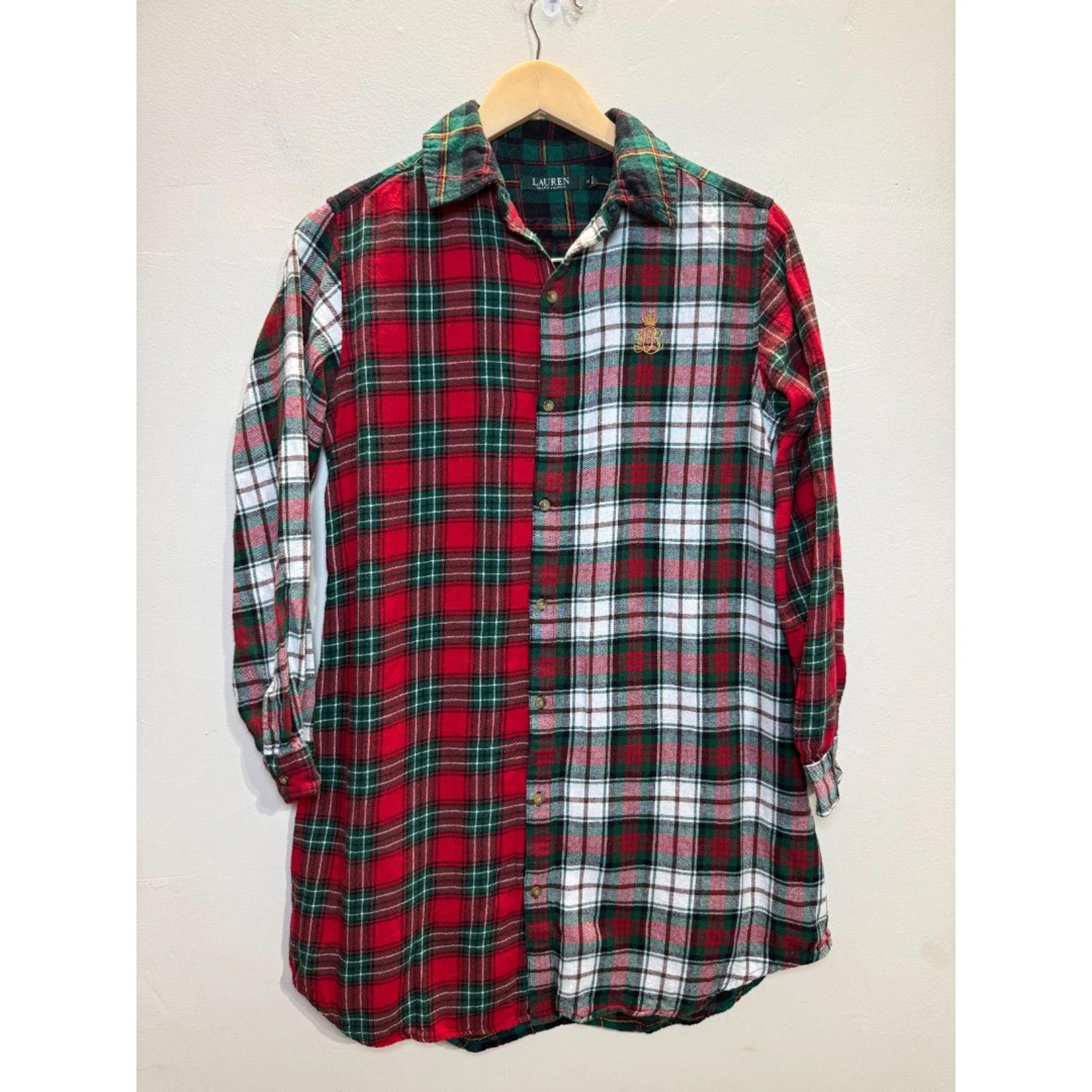 Ralph Lauren Women's Size S Multi Plaid Flannel Sleep Shirt Nightgown