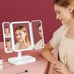 White Mackup Mirror Touch Control Rotatable and Foldable Design
