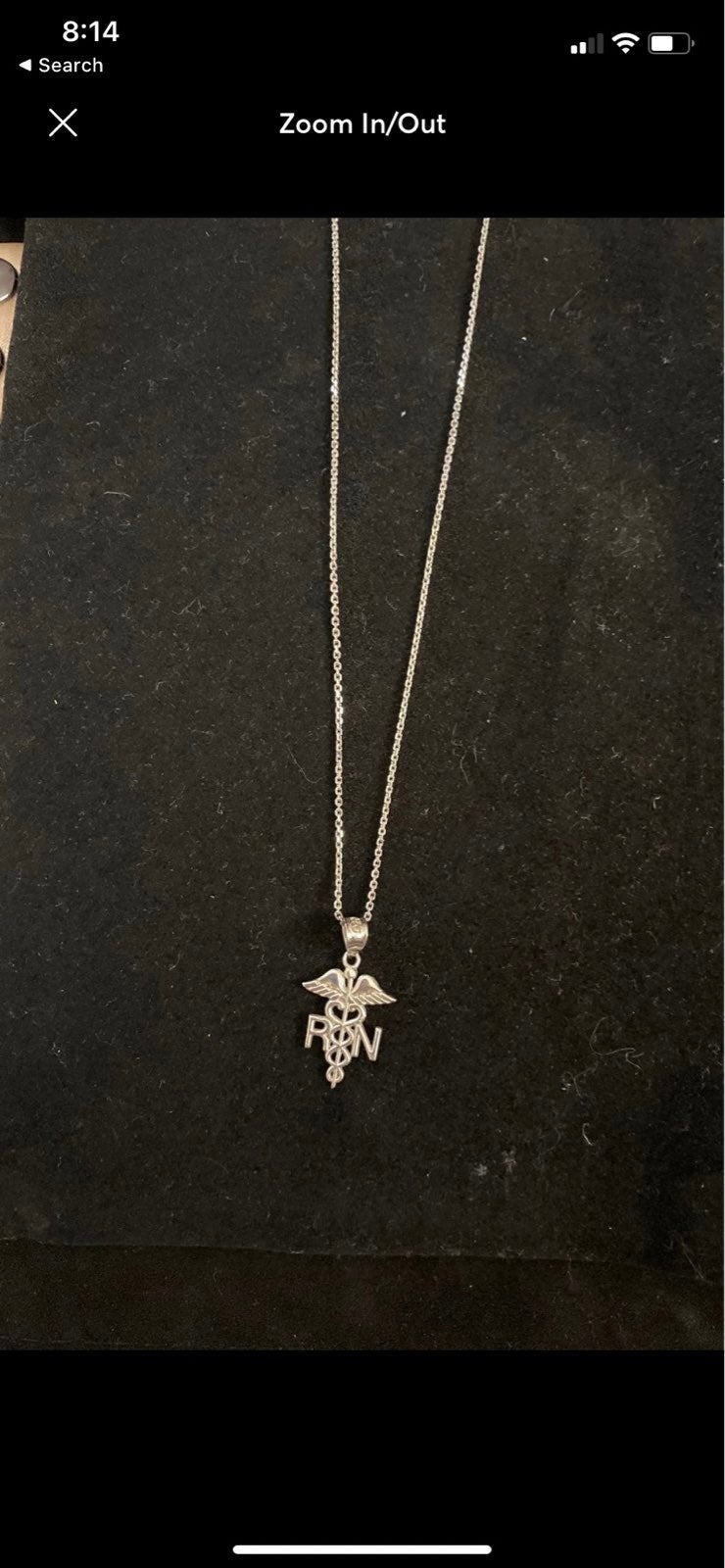 Sterling silver RN necklace
