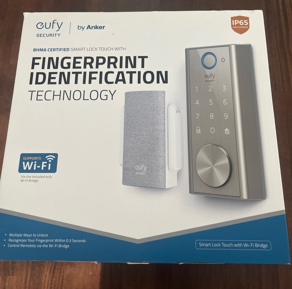 eufy Security Smart Door Lock Touch Fingerprint Keyless Deadbolt w/ Wi-Fi Bridge