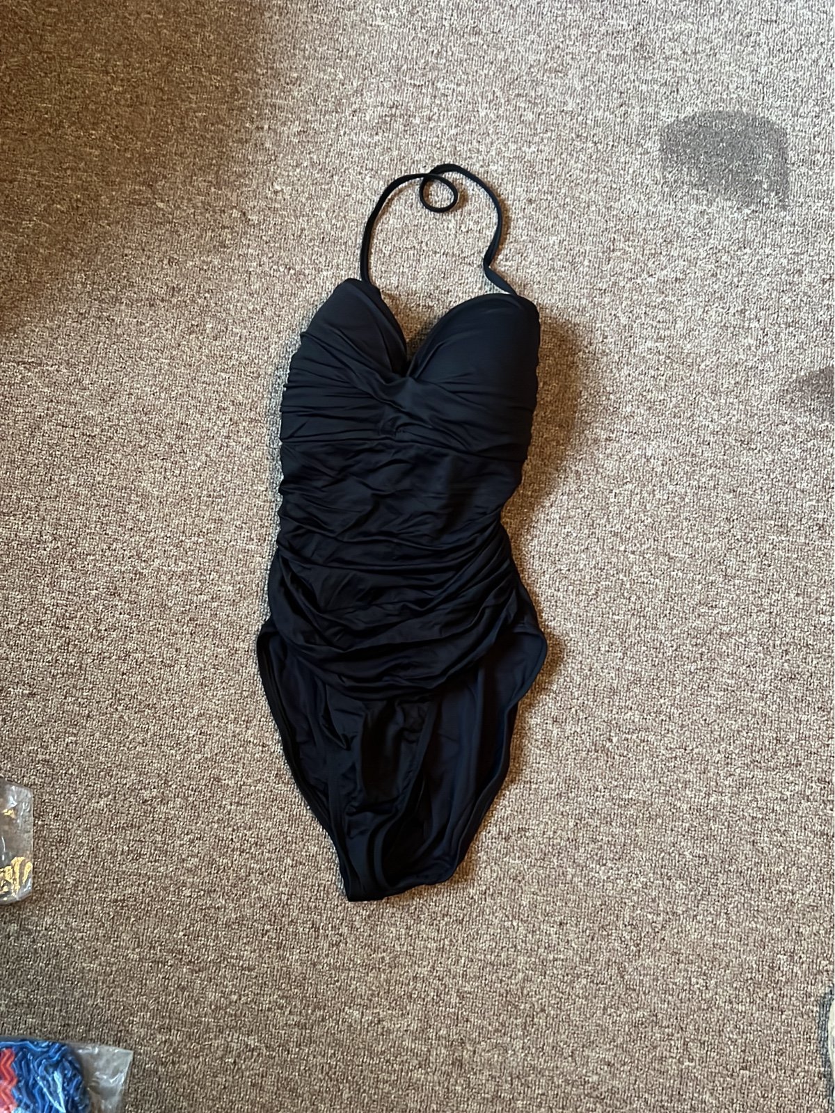 One Piece Swimsuit Halter La Blanca Black 8 New strapless