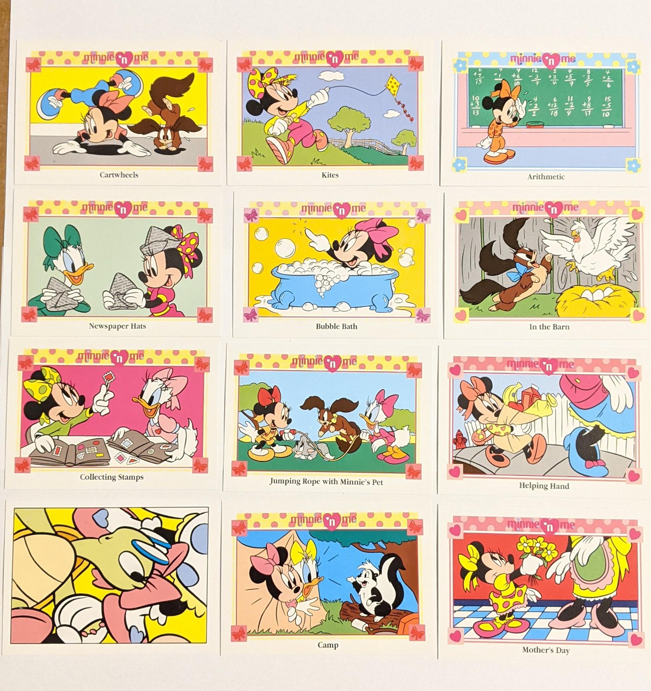 1991 Walt Disney Minnie n Me Collectors Cards (Open pack of 12 Cards)