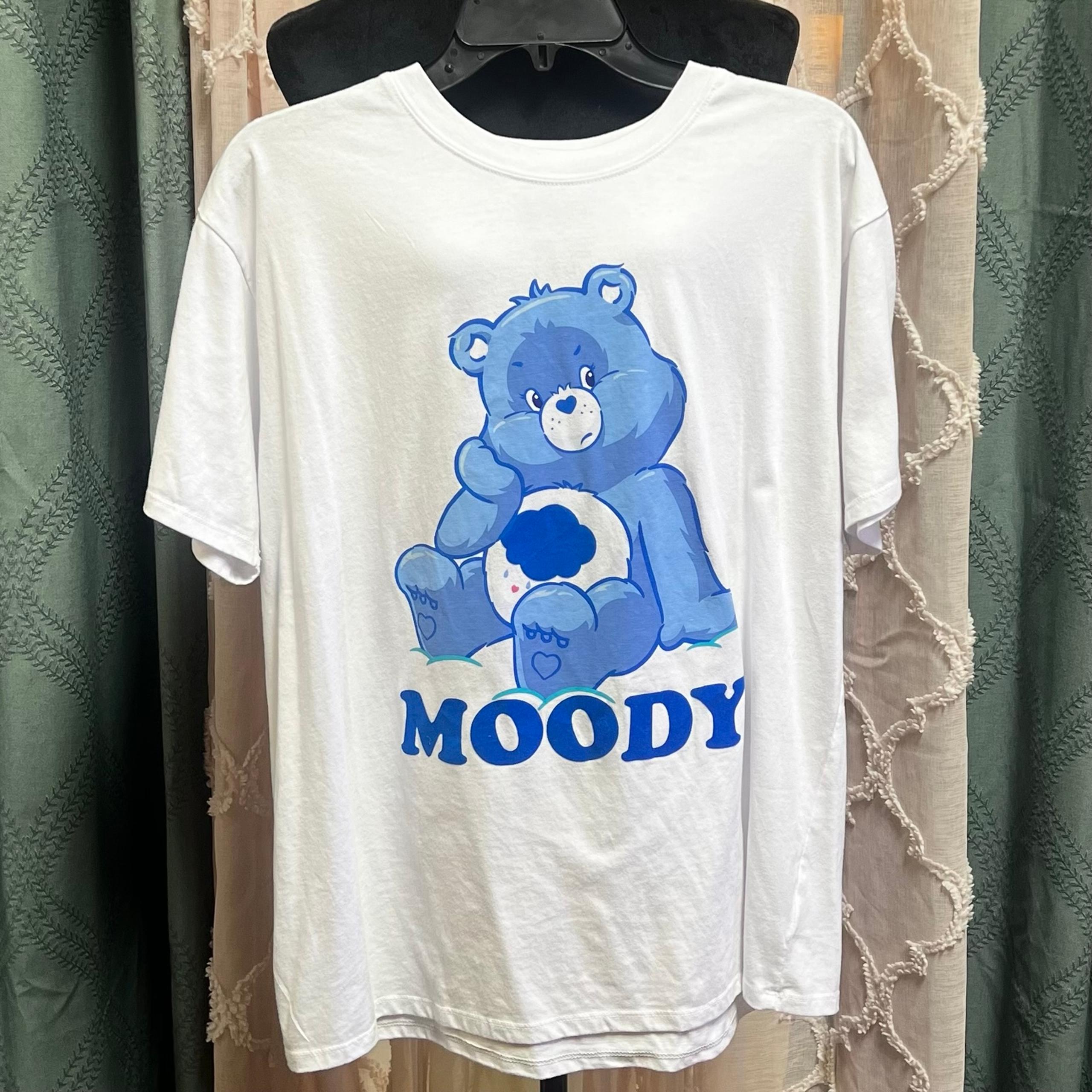 Moody Care Bear XL T-Shirt - White & Blue, NWOT