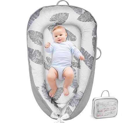 Baby Lounger - Baby Lounger for Newborn 0-24 Months, Breathable & Soft Cotton B