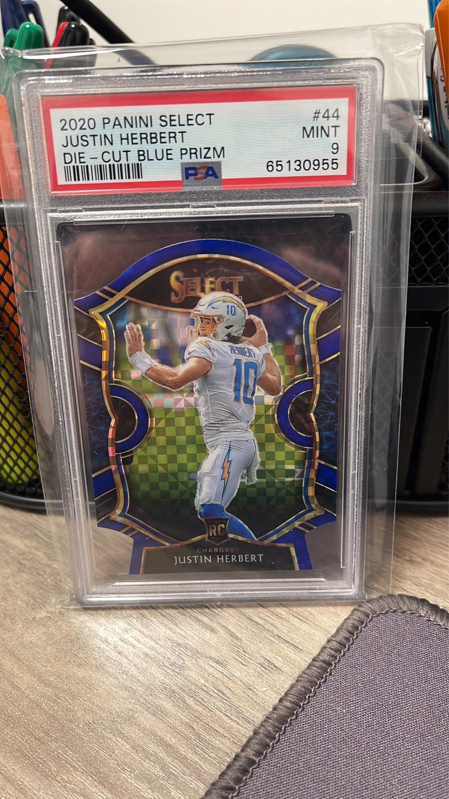 Justin Herbert Die Cut Checkerboard PSA 9