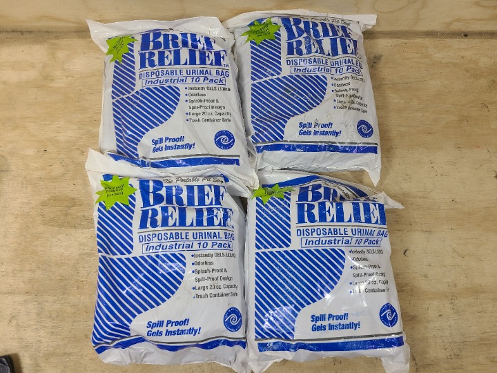 Brief Relief Disposable Urinal Bag 4 10 Packs of bags Sealed