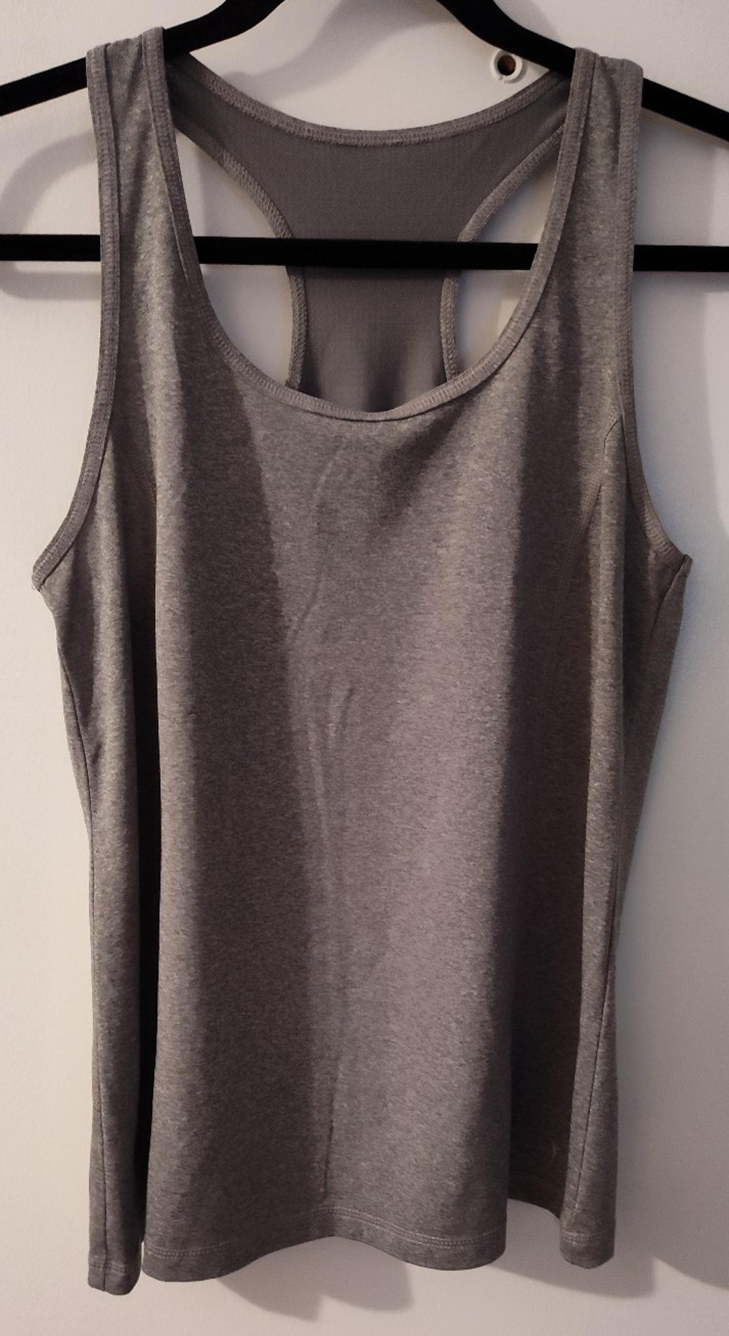 DANSKIN NOW -Racerback Women's Tank Top Size-M (8-10) Breathable Mesh Gray