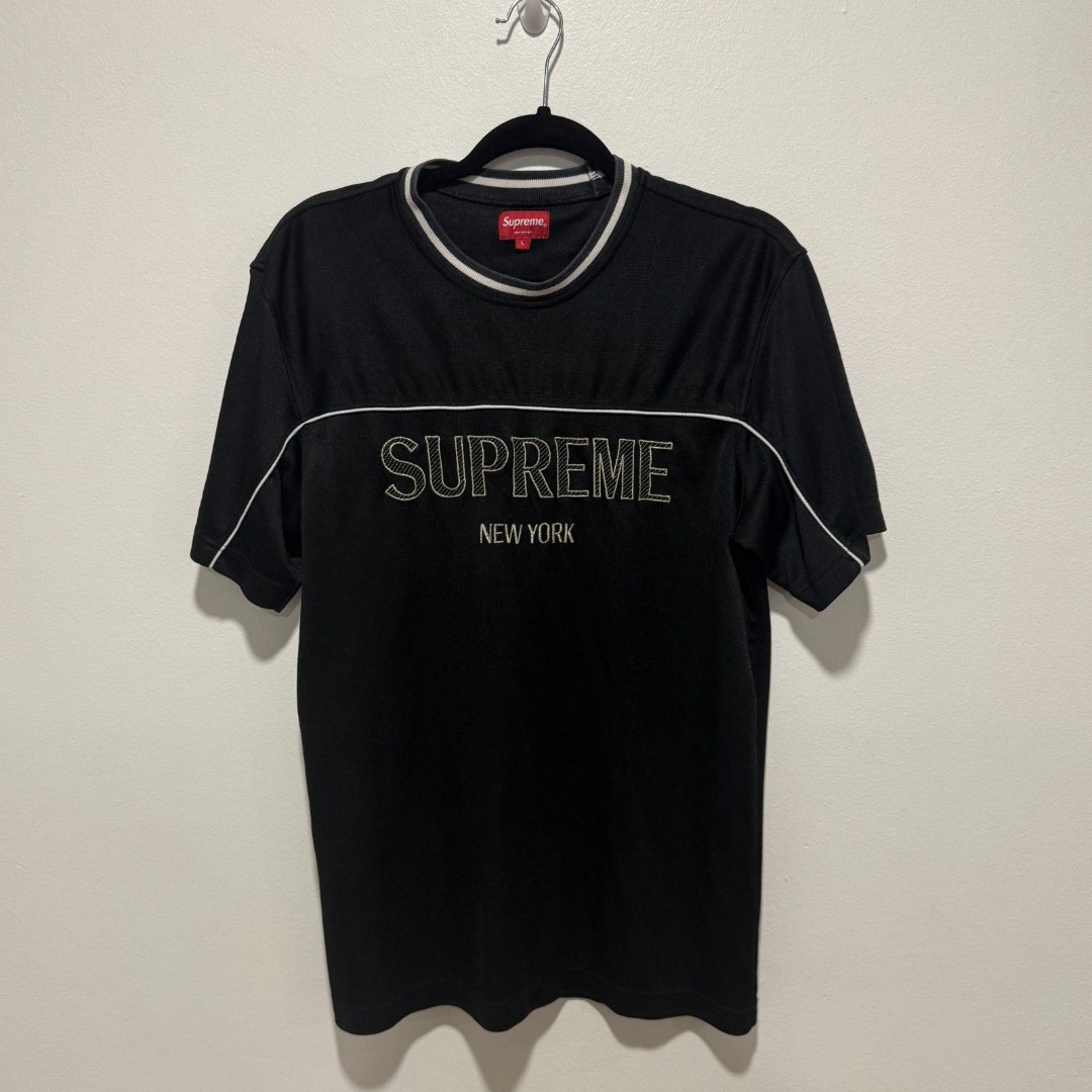 Supreme Dazzle Warm Up Top Black/White Men's SS18 Great