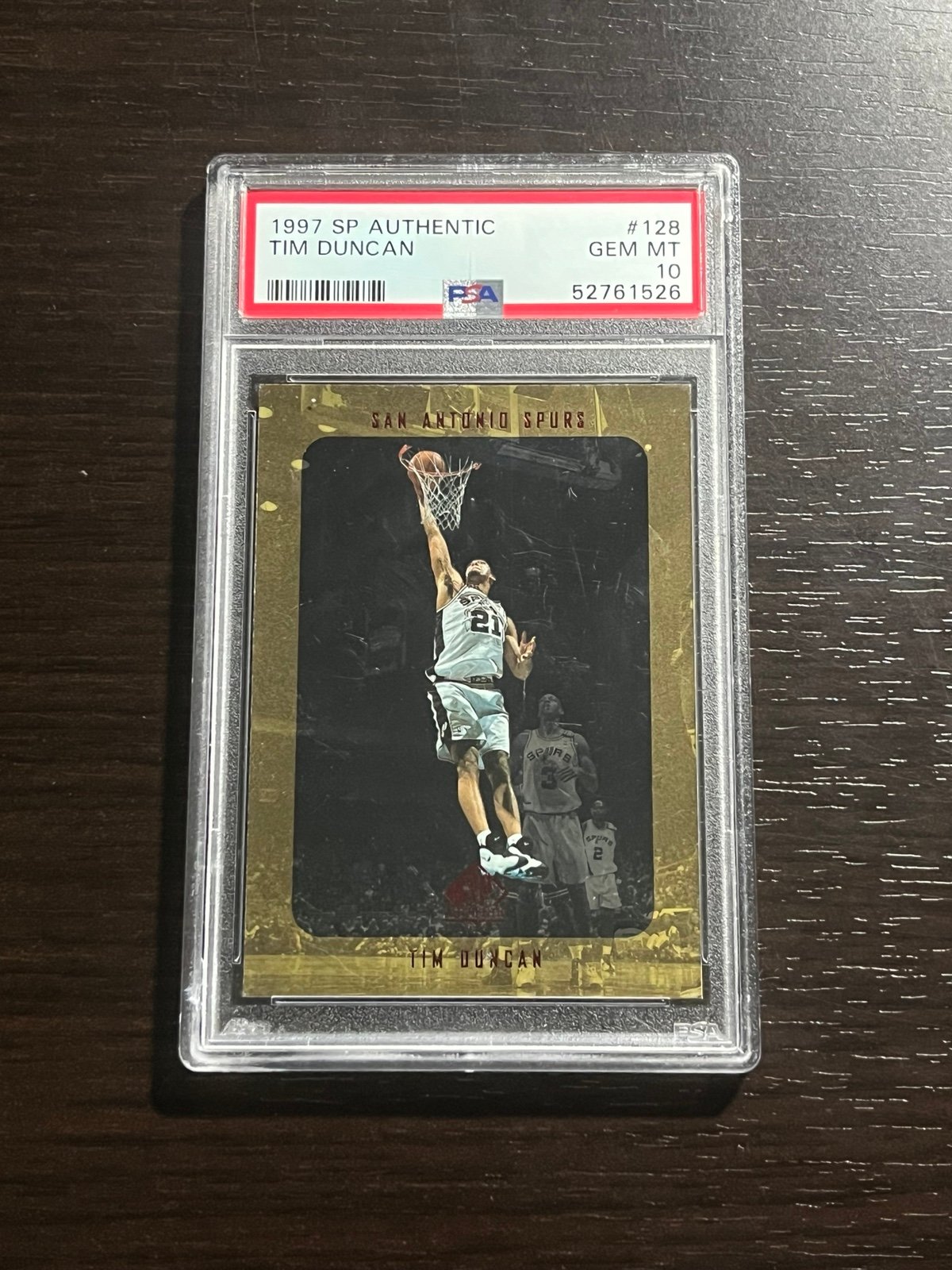 1997-98 SP Authentic TIM DUNCAN Rookie RC Card #128 Graded PSA 10 GEM Mint!