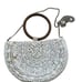 Zara White Beaded half moon bag