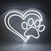 New LED Neon Dog Paw Print with Heart Light for Pet Room, Kids & Animal Decor