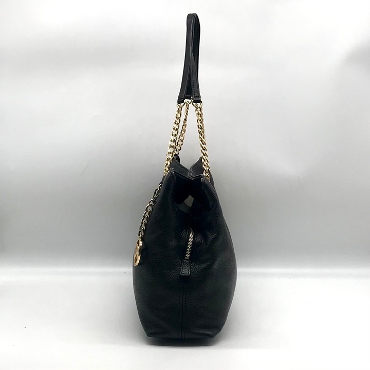 Michael Kors Black Pebbled Leather Jet Set Chain Shoulder