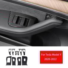 NEW Tesla Model Y 2020-2023 Real Carbon Fiber Window Lift Panel Switch Cover X14