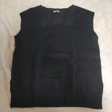 Black V-neck sleeveless knit top