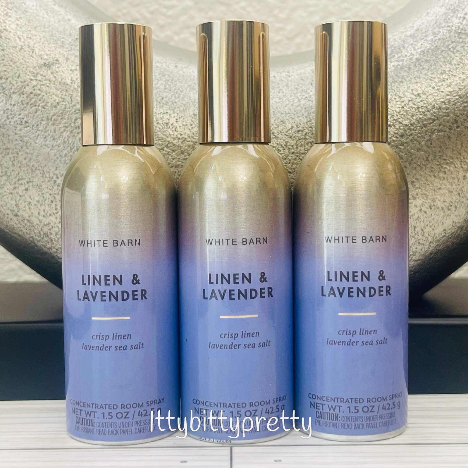 3 X Bath & Body Works Linen + Lavender Concentrated Room Spray NEW Bottles