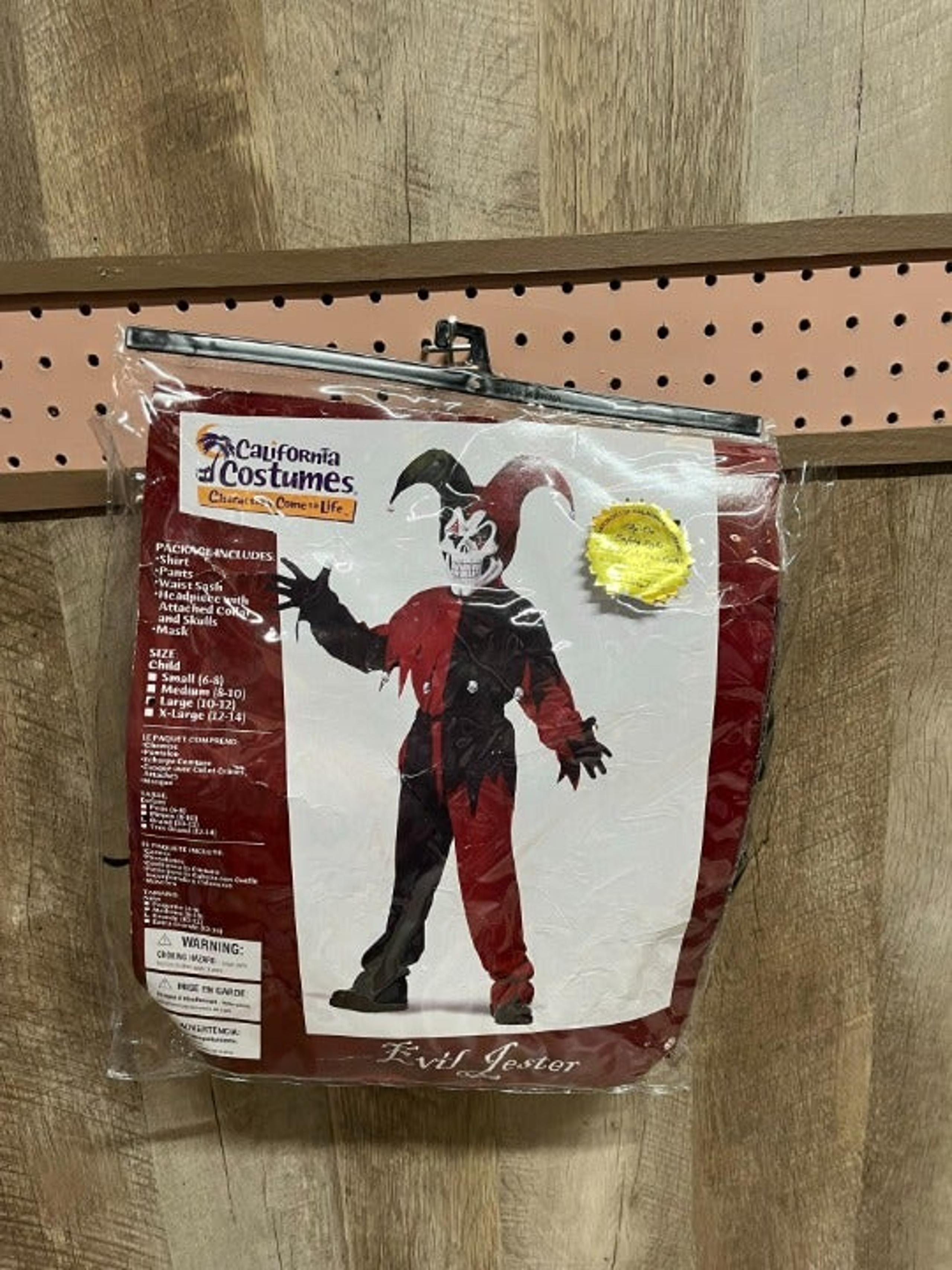 California Costumes, Size L (10-12), Complete, Evil Jester, Kids