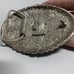 Vintage Turquoise & Coral Inlay Belt Buckle Fishing Scene Native American Logo
