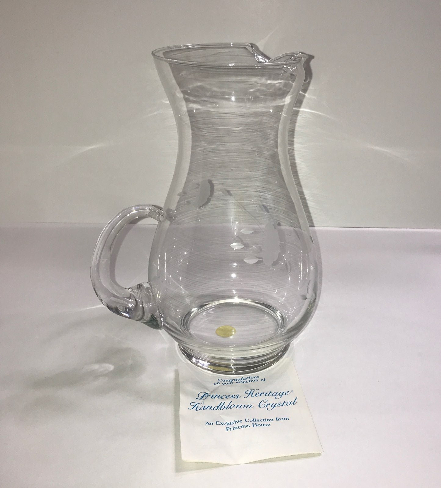Princess House Vintage Crystal Pitcher
