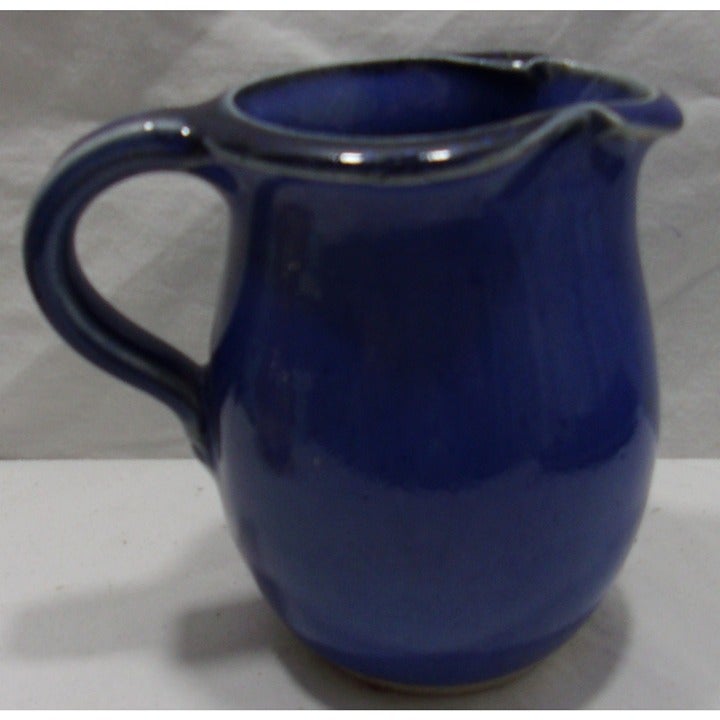 Blue Art Pottery Creamer Signed Buch '86 4 1/4