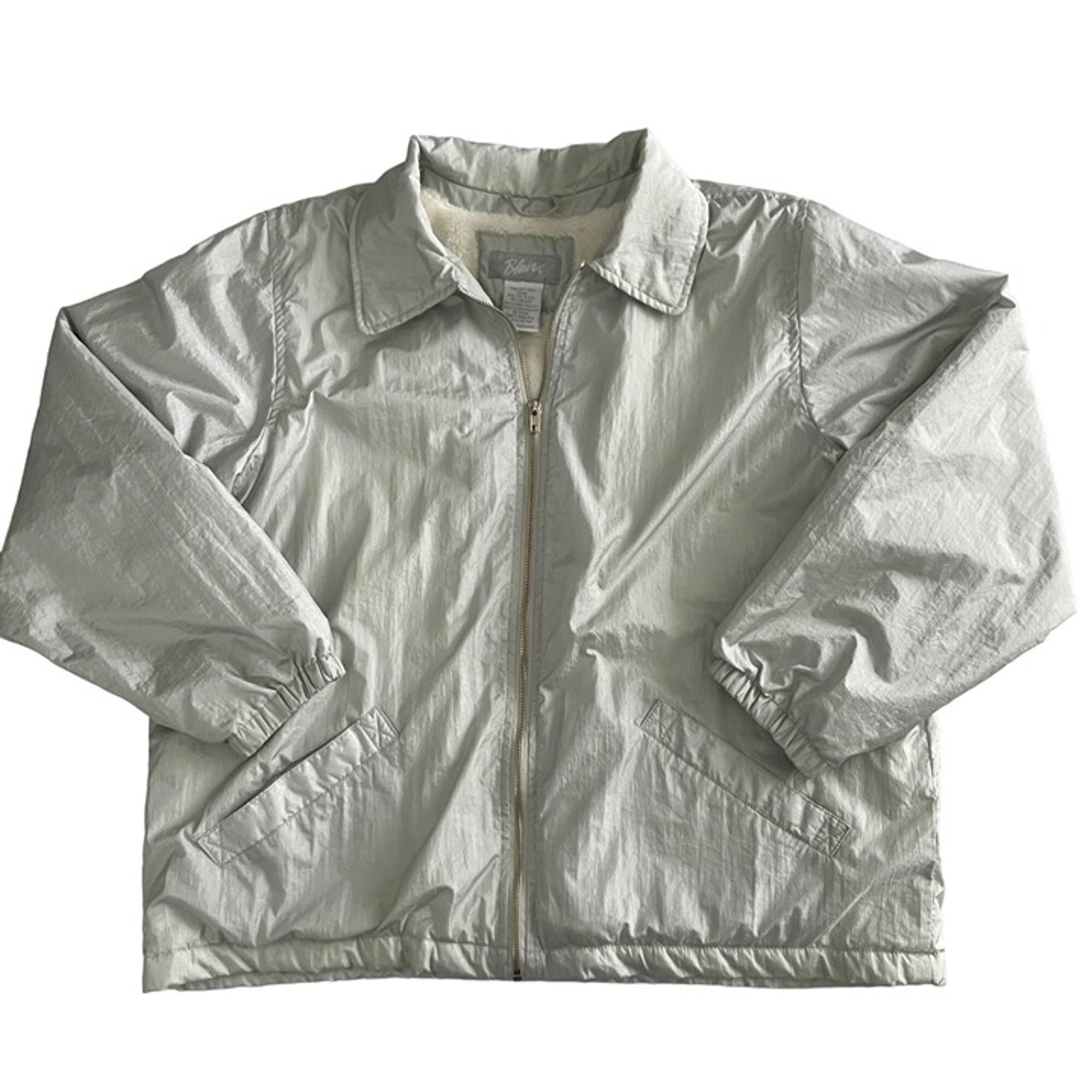 Blair Womens Fleece Lined Full Zip Windbreaker Size L Grunge Retro VTG 80s 90s