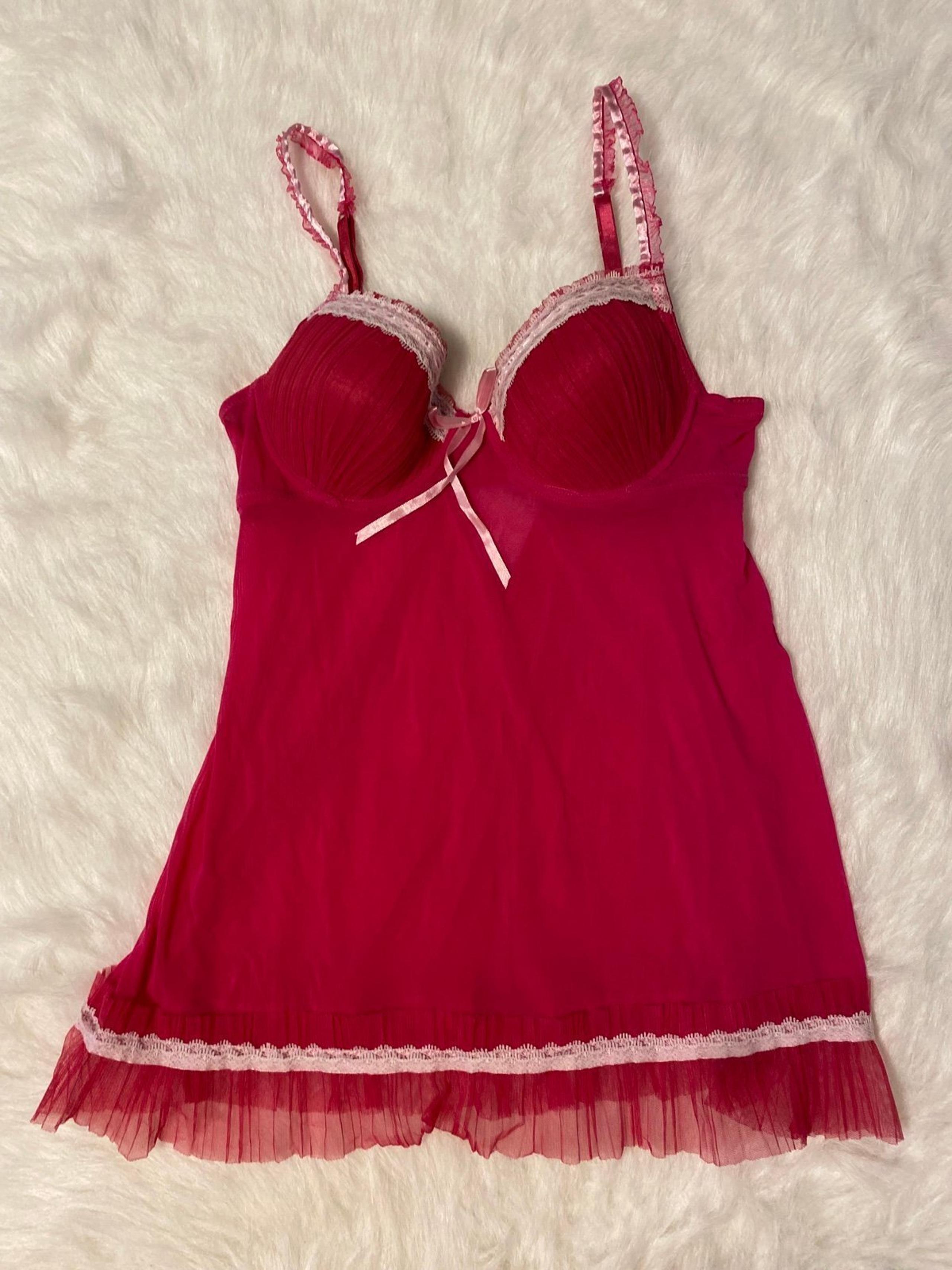 Rampage Babydoll Lingerie Womens Size Medium Pink Lightly Lined Underwire Slip