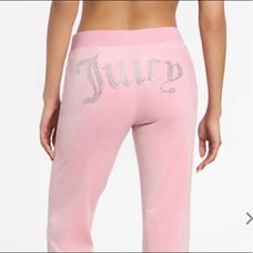 Juicy Couture Velour Pink Rhinestone Tracksuit Pants ONLY Womans Large