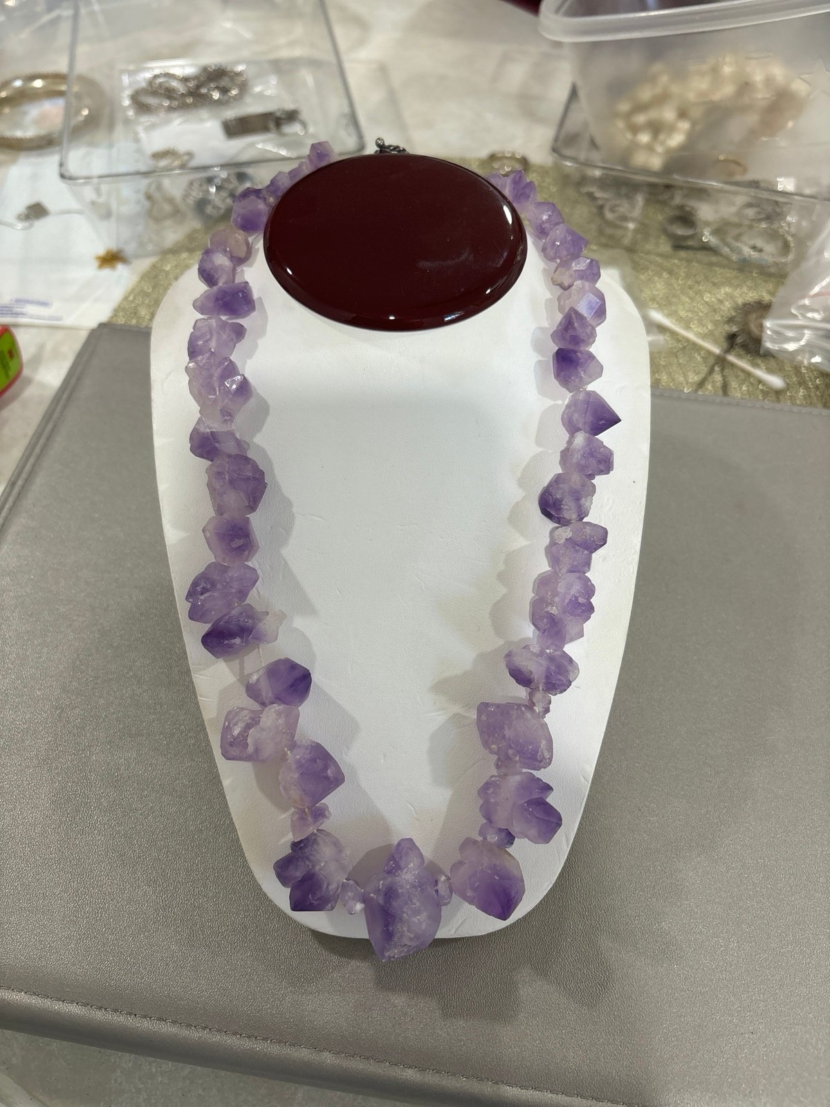 Sterling silver natural amethyst Necklace