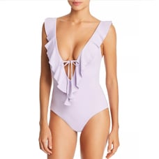 Becca by Rebecca Virtue Women Lilac Socialite Ruffle One Piece Swimsuit Size S