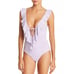 Becca by Rebecca Virtue Women Lilac Socialite Ruffle One Piece Swimsuit Size S