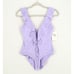 Becca by Rebecca Virtue Women Lilac Socialite Ruffle One Piece Swimsuit Size S