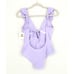 Becca by Rebecca Virtue Women Lilac Socialite Ruffle One Piece Swimsuit Size S