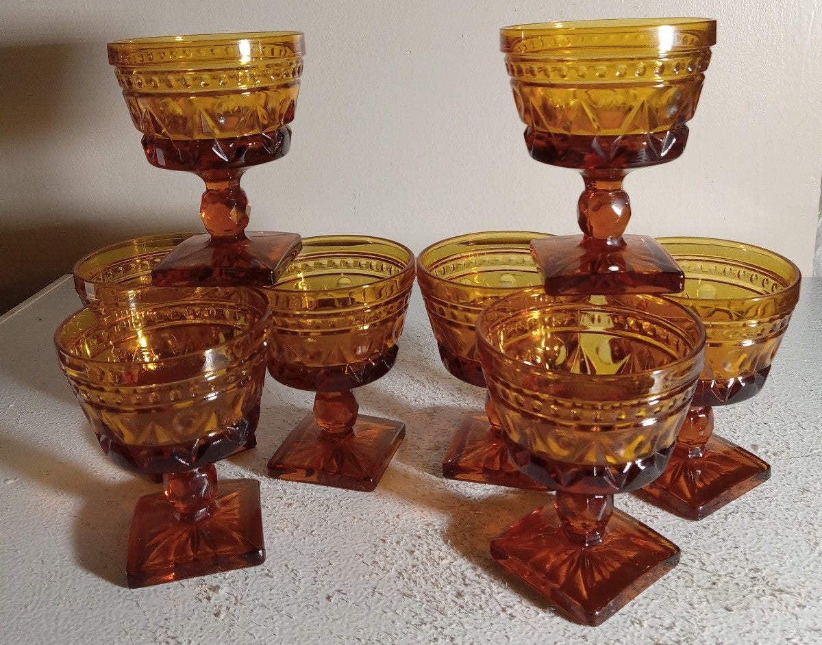 Vintage Indiana Glass Park Lane Footed Dessert CUPS Lot Of 8