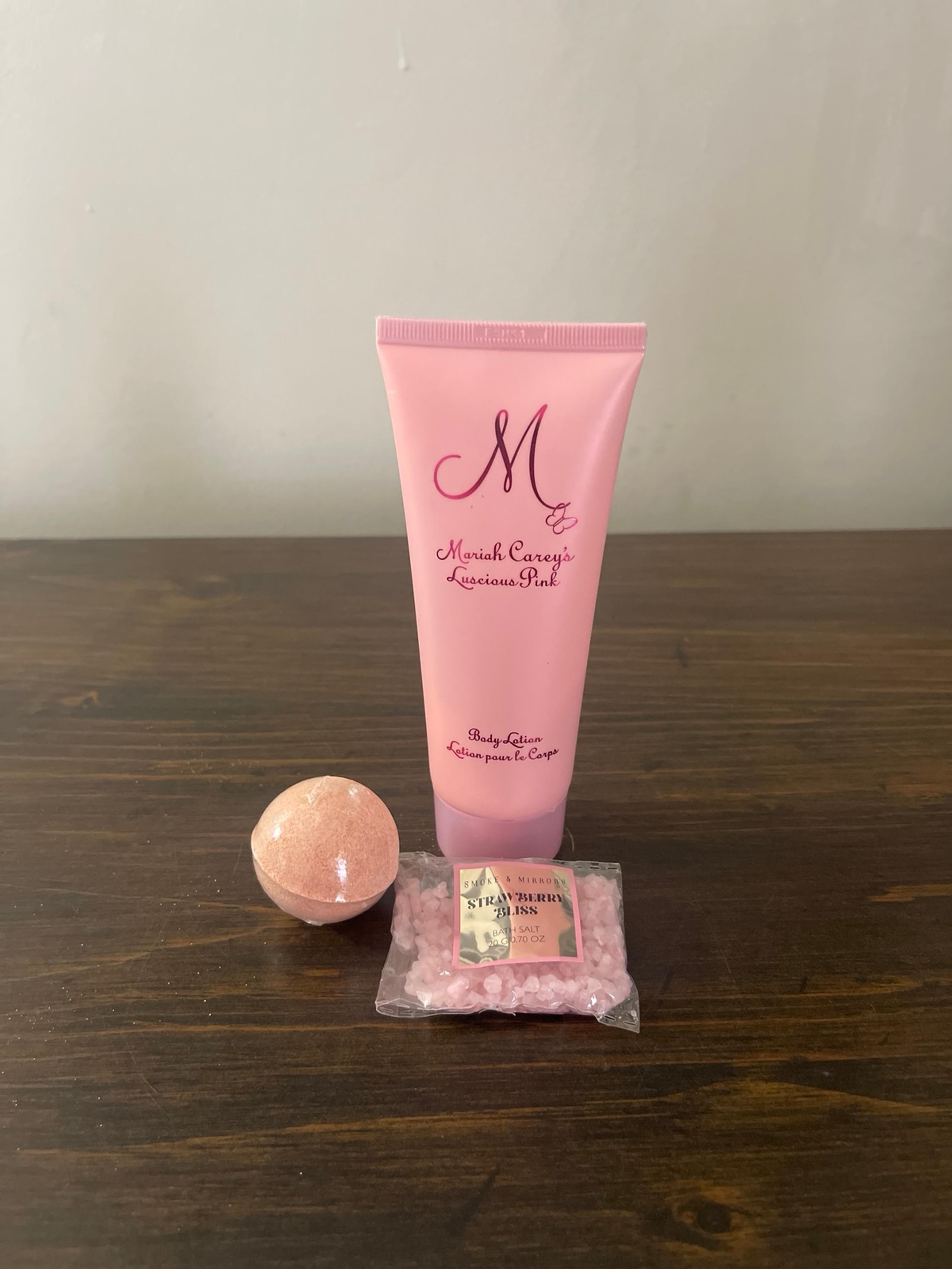 Mariah Carey's Luscious Pink Body Lotion 3.3fl oz NWOB ! Also get bath salts !