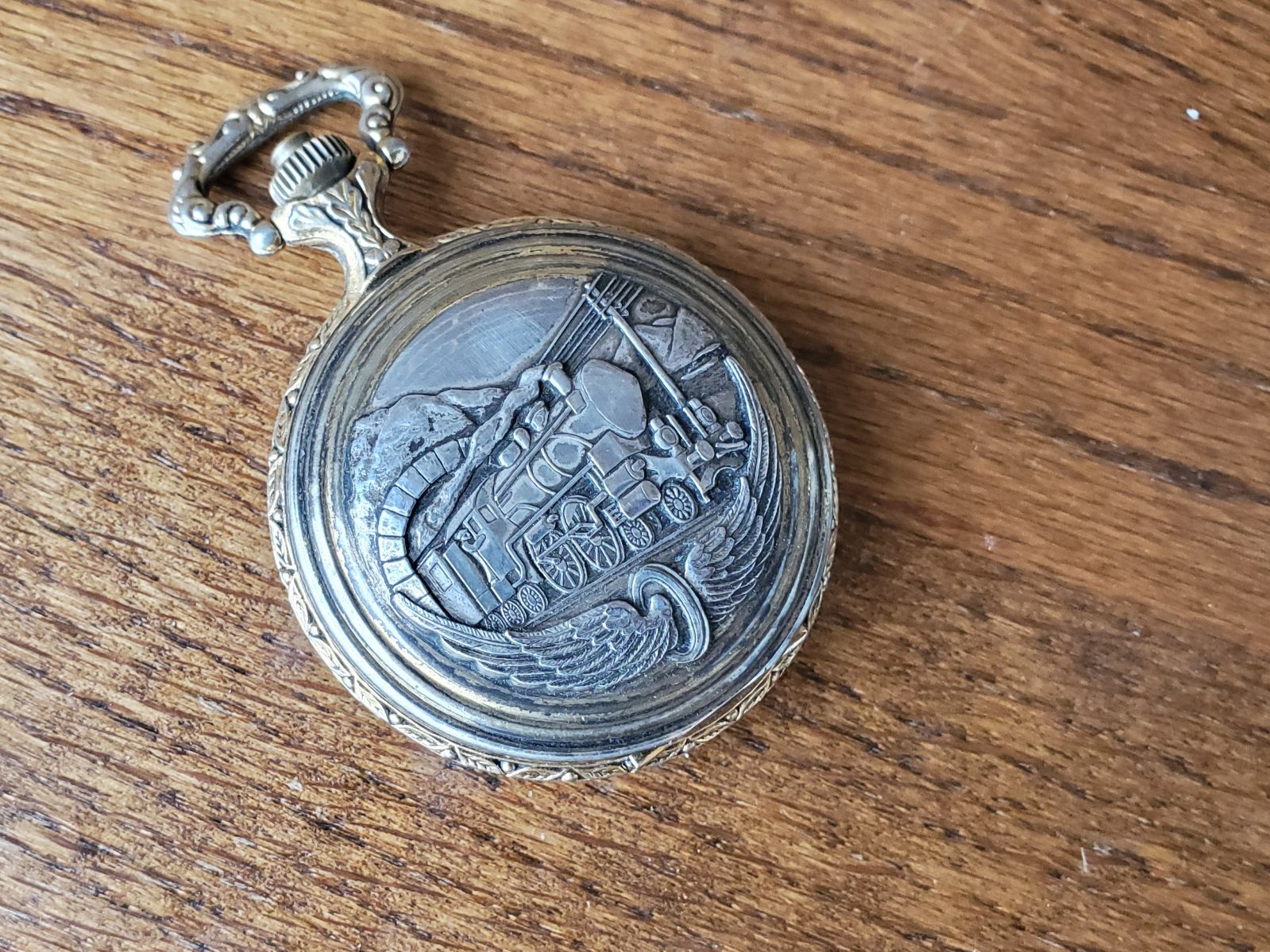 Majestron Train Two Tone Pocket Watch