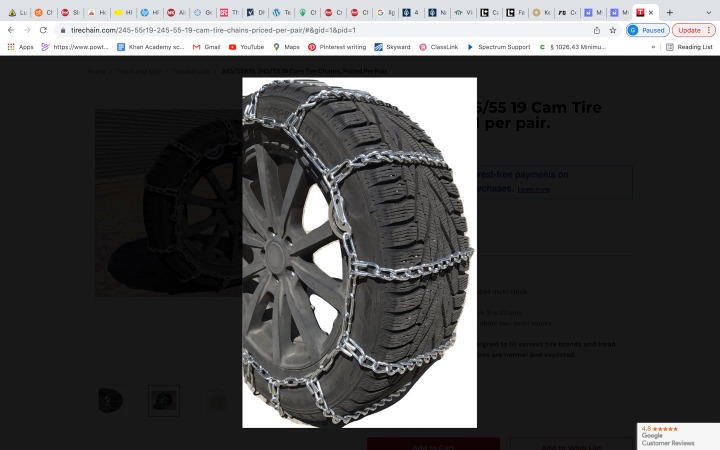 Snow Tire Chains for Toyota Highlander