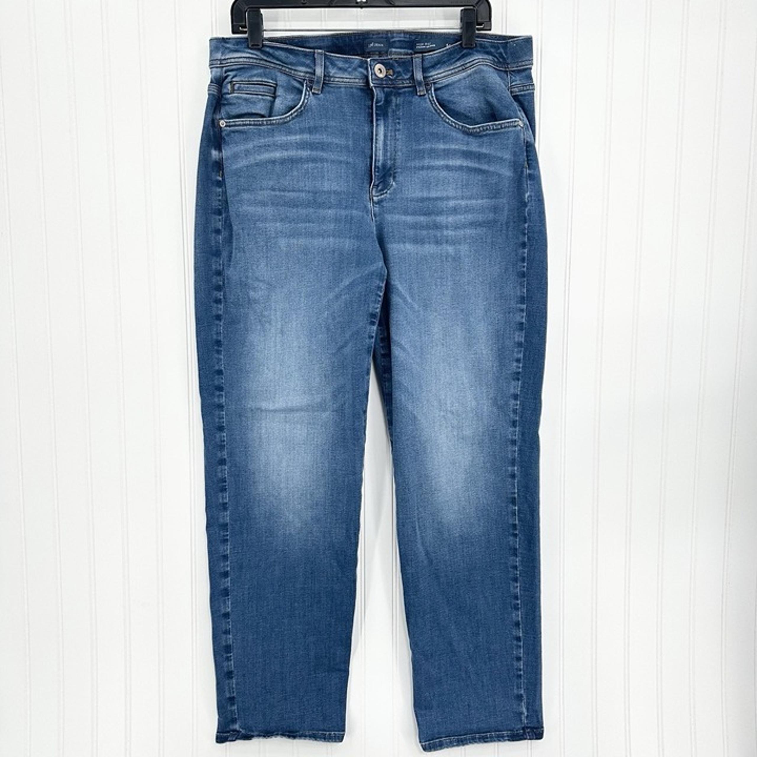 J Jill Jeans Womens 16 High Rise Straight Leg Ankle Blue Stretch Denim Comfort - J. Jill