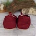 G.H. Bass & Co. Burgundy Suede Bow Faux Fur Lined Moccasin Slippers