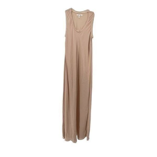 Avec Les Filles Dress Maxi Length Sleeveless Blush Pink Silky Size M Scoop Neck