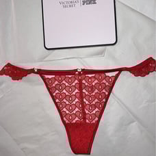 (XL) Victoria’s Secret Sweetheart Lace Hearts THONG VSTRING Panty