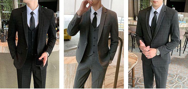 3-Piece Suit for Men Double Suit Three-Piece Suit 3-Piece Set
