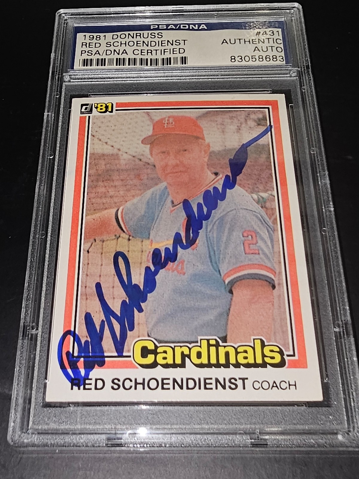 Red Schoendienst Autograph card psa dna