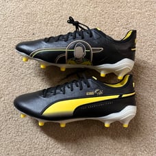 Puma King Ultimate Pelé FG AG Legend Pack Soccer Cleat Black Yellow Sz 8.5 RARE