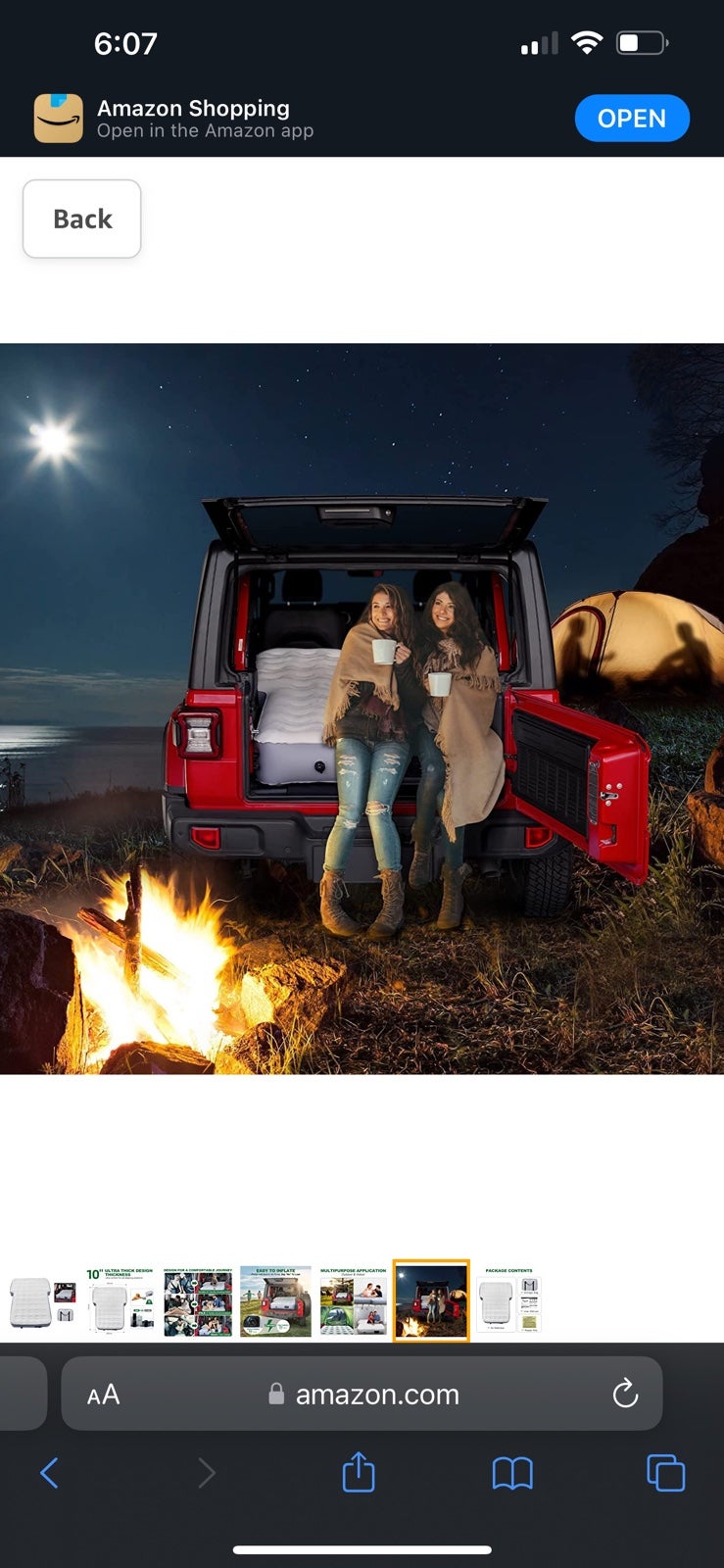 Sokeface 10inch Ultra Thick SUV Air Mattress Camping Bed Inflatable SUV Full sale Siz
