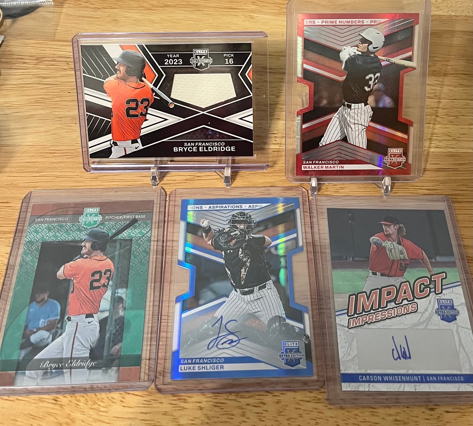 BRYCE ELDRIDGE 2023 ELITE EXTRA EDITION ROOKIE FUTURE THREADS JERSEY RELIC PATCH