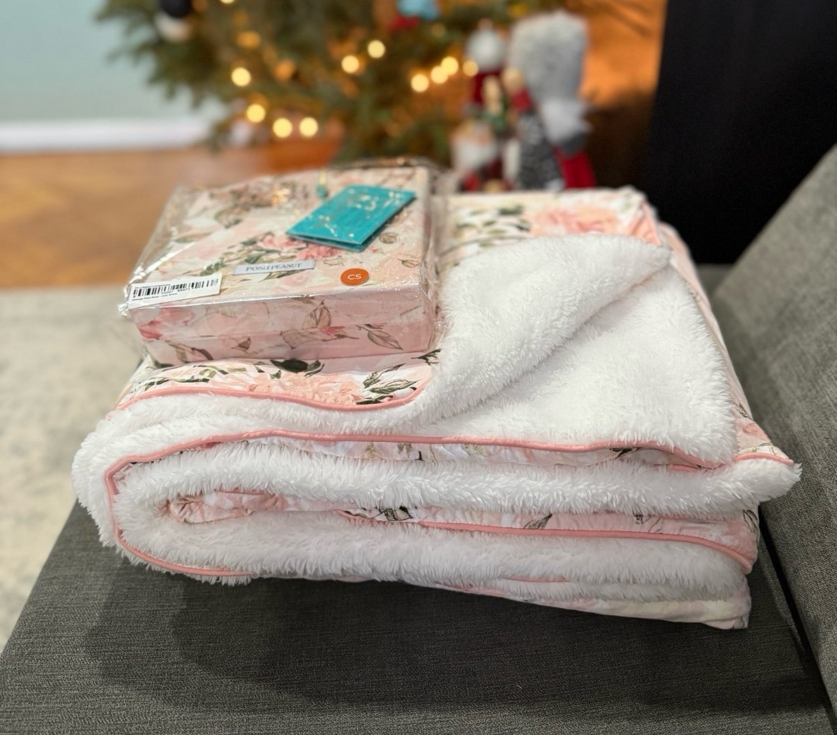 Posh Peanut Vintage Pink Rose bundle! Crib sheet and luxe plush patoo