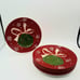 Pier 1 Decorations Christmas Red Green Ornament Salad Dessert Plates HTF