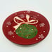 Pier 1 Decorations Christmas Red Green Ornament Salad Dessert Plates HTF