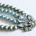 Vintage Estate Unsigned Miriam Haskel AB Rhinestone Floral Pearl Bead Necklace