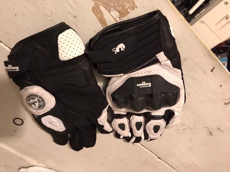 Black & White Men's Racing Carbon fiber Genuine Leather Bike XL Gloves Furygan