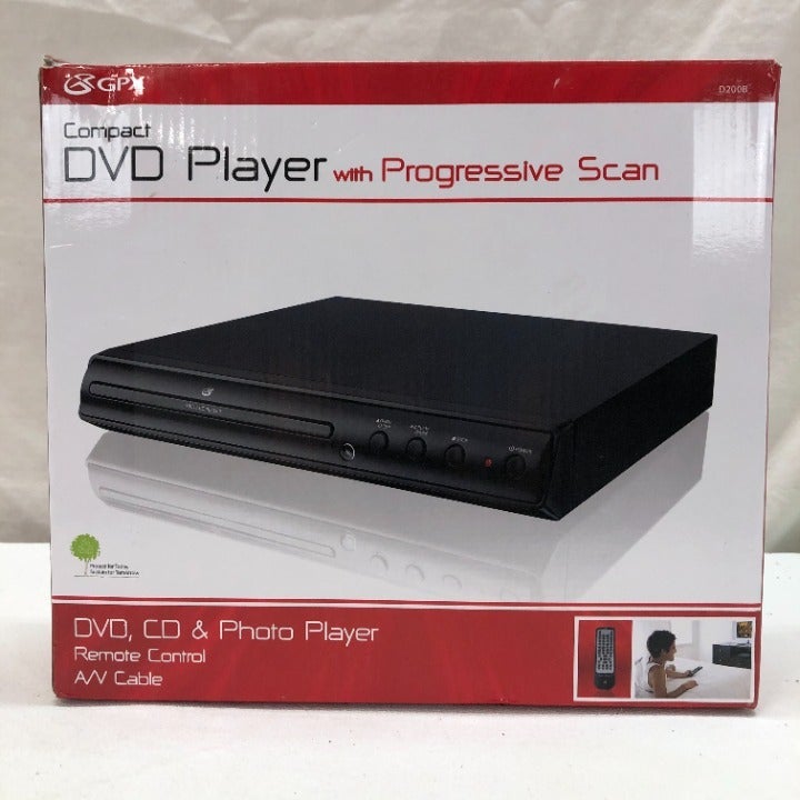 GPX D200B DVD/CD PLAYER WITH REMOTE CONTROL AND A/V CABLES